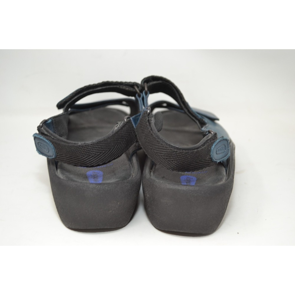 Wolky Jewel Sandal 3204 Women Slingback Blue Black Leather Wedge Size US 9 EU 43 - Picture 6 of 11